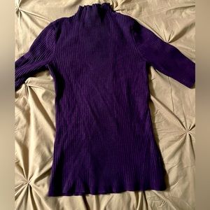 INC Purple 1/3 Sleeve Turtleneck Size Small
